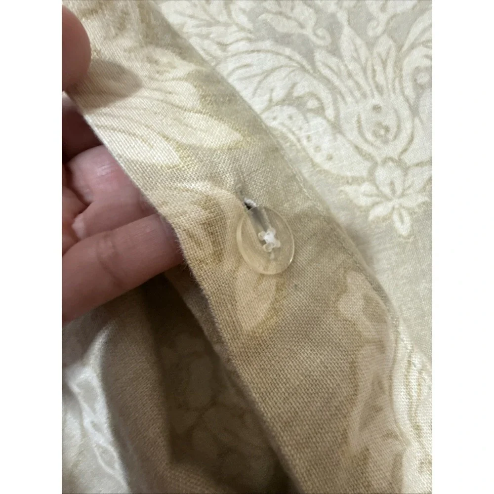 Pottery Barn Queen Full Jacquard Medallion Linen Blend Duvet Cover Neutral Chic